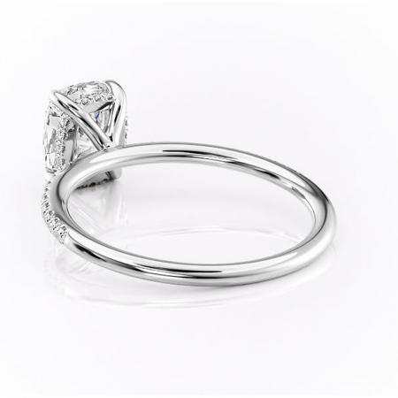 Inel de logodnă Isadora din aur Alb 14kt cu moissanite tăietură pernă – Montură pavé rafinată pentru profil înalt | Personalizează și configurează gratuit online [3]