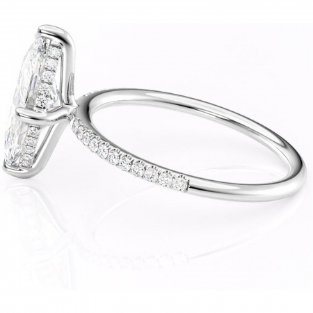 Inel de logodnă Isadora din aur Alb 14kt cu moissanite tăietură marquise – Montură pavé rafinată pentru profil înalt | Personalizează și configurează gratuit online [5]