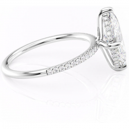 Inel de logodnă Isadora din aur Alb 14kt cu moissanite tăietură marquise – Montură pavé rafinată pentru profil înalt | Personalizează și configurează gratuit online [1]
