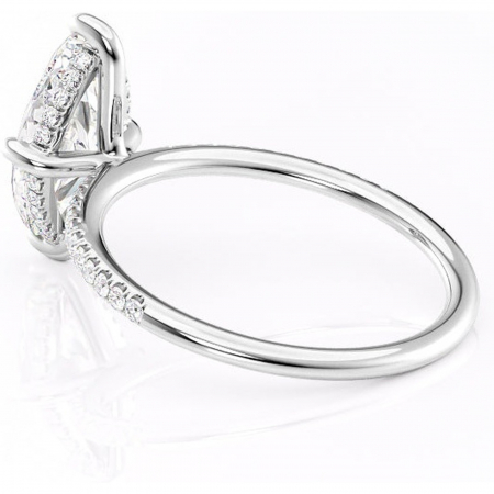 Inel de logodnă Isadora din aur Alb 14kt cu moissanite tăietură marquise – Montură pavé rafinată pentru profil înalt | Personalizează și configurează gratuit online [4]