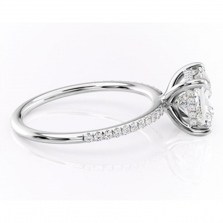 Inel de logodnă Isadora din aur Alb 14kt cu moissanite tăietură princess – Montură pavé rafinată pentru profil înalt | Personalizează și configurează gratuit online [1]