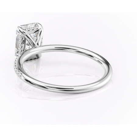 Inel de logodnă Isadora din aur Alb 14kt cu moissanite tăietură radiantă – Montură pavé rafinată pentru profil înalt | Personalizează și configurează gratuit online [3]