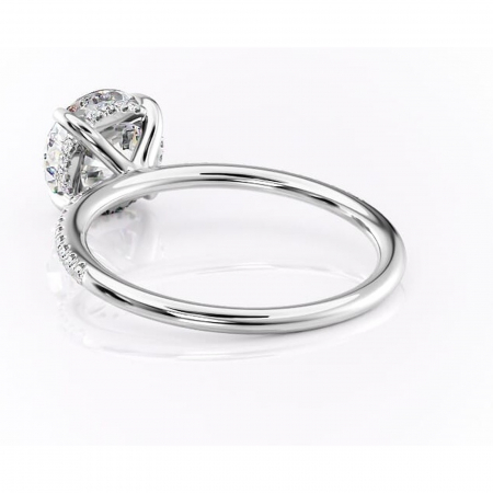 Inel de logodnă Isadora din aur Alb 14kt cu moissanite tăietură rotundă – Montură pavé rafinată pentru profil înalt | Personalizează și configurează gratuit online [3]