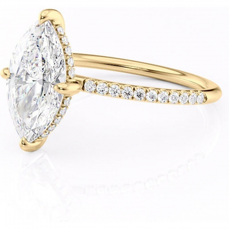 Inel de logodnă Isadora din aur Galben 14kt cu moissanite tăietură marquise – Montură pavé rafinată pentru profil înalt | Personalizează și configurează gratuit online [6]