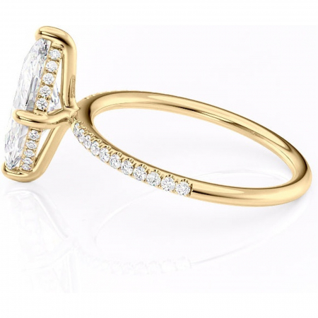 Inel de logodnă Isadora din aur Galben 14kt cu moissanite tăietură marquise – Montură pavé rafinată pentru profil înalt | Personalizează și configurează gratuit online [5]