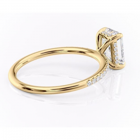 Inel de logodnă Isadora din aur Galben 18kt cu moissanite tăietură radiantă – Montură pavé rafinată pentru profil înalt | Personalizează și configurează gratuit online [2]