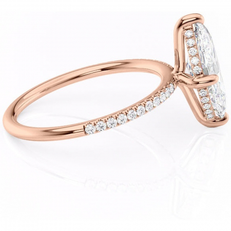 Inel de logodnă Isadora din aur Rose 14kt cu moissanite tăietură marquise – Montură pavé rafinată pentru profil înalt | Personalizează și configurează gratuit online [1]