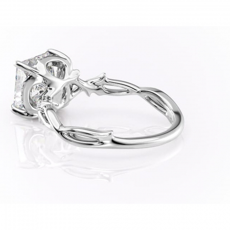 Inel de logodnă Isolde din aur Alb 14kt cu moissanite tăietură princess – Halo rafinată pentru profil mediu | Personalizează și configurează gratuit online [4]