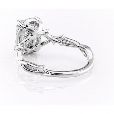 Inel de logodnă Isolde din aur Alb 14kt cu moissanite tăietură radiantă – Halo rafinată pentru profil mediu | Personalizează și configurează gratuit online [3]