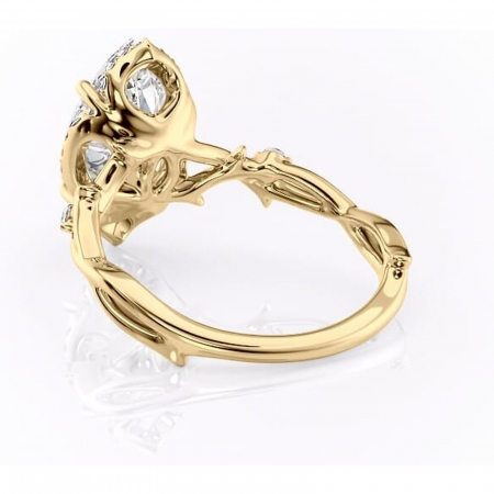 Inel de logodnă Isolde din aur Galben 14kt cu moissanite tăietură marquise – Halo rafinată pentru profil mediu | Personalizează și configurează gratuit online [3]