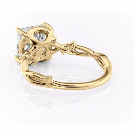 Inel de logodnă Isolde din aur Galben 14kt cu moissanite tăietură princess – Halo rafinată pentru profil mediu | Personalizează și configurează gratuit online [3]