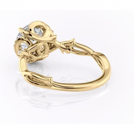 Inel de logodnă Isolde din aur Galben 14kt cu moissanite tăietură rotundă – Halo rafinată pentru profil mediu | Personalizează și configurează gratuit online [3]