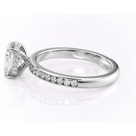 Inel de logodnă Jade din aur Alb 14kt cu moissanite tăietură asscher – Montură cu canal rafinată pentru profil înalt | Personalizează și configurează gratuit online [5]