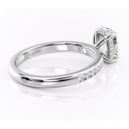 Inel de logodnă Jade din aur Alb 14kt cu moissanite tăietură asscher – Montură cu canal rafinată pentru profil înalt | Personalizează și configurează gratuit online [2]