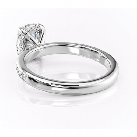 Inel de logodnă Jade din aur Alb 14kt cu moissanite tăietură asscher – Montură cu canal rafinată pentru profil înalt | Personalizează și configurează gratuit online [3]