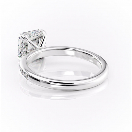 Inel de logodnă Jade din aur Alb 14kt cu moissanite tăietură asscher – Montură cu canal rafinată pentru profil înalt | Personalizează și configurează gratuit online [3]