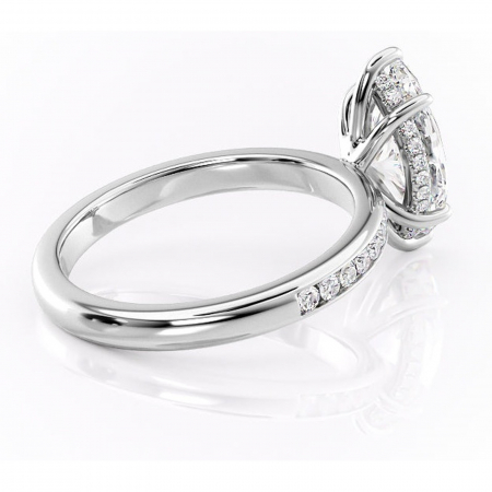Inel de logodnă Jade din aur Alb 14kt cu moissanite tăietură marquise – Montură cu canal rafinată pentru profil înalt | Personalizează și configurează gratuit online [2]