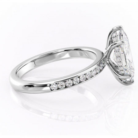 Inel de logodnă Jade din aur Alb 14kt cu moissanite tăietură marquise – Montură cu canal rafinată pentru profil înalt | Personalizează și configurează gratuit online [1]