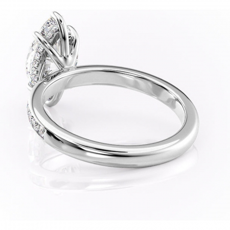 Inel de logodnă Jade din aur Alb 14kt cu moissanite tăietură marquise – Montură cu canal rafinată pentru profil înalt | Personalizează și configurează gratuit online [3]