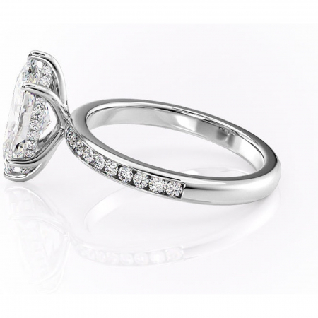 Inel de logodnă Jade din aur Alb 14kt cu moissanite tăietură marquise – Montură cu canal rafinată pentru profil înalt | Personalizează și configurează gratuit online [5]