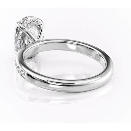 Inel de logodnă Jade din aur Alb 14kt cu moissanite tăietură ovală – Montură cu canal rafinată pentru profil înalt | Personalizează și configurează gratuit online [3]
