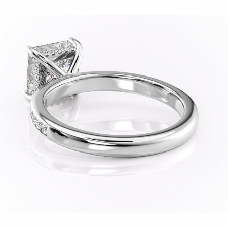 Inel de logodnă Jade din aur Alb 18kt cu moissanite tăietură princess – Montură cu canal rafinată pentru profil înalt | Personalizează și configurează gratuit online [3]