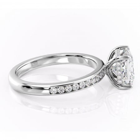 Inel de logodnă Jade din aur Alb 18kt cu moissanite tăietură princess – Montură cu canal rafinată pentru profil înalt | Personalizează și configurează gratuit online [1]