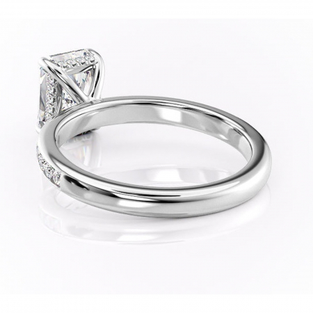 Inel de logodnă Jade din aur Alb 18kt cu moissanite tăietură radiantă – Montură cu canal rafinată pentru profil înalt | Personalizează și configurează gratuit online [3]