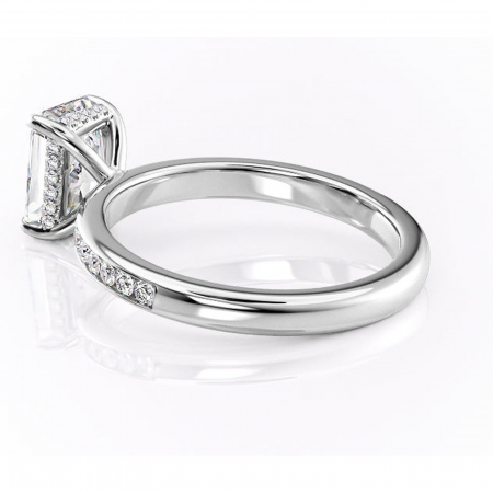 Inel de logodnă Jade din aur Alb 18kt cu moissanite tăietură radiantă – Montură cu canal rafinată pentru profil înalt | Personalizează și configurează gratuit online [4]