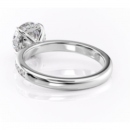 Inel de logodnă Jade din aur Alb 14kt cu moissanite tăietură rotundă – Montură cu canal rafinată pentru profil înalt | Personalizează și configurează gratuit online [3]