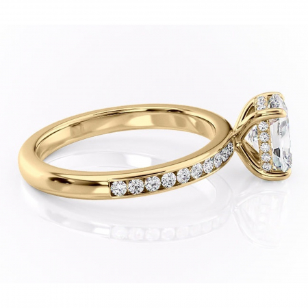 Inel de logodnă Jade din aur Galben 14kt cu moissanite tăietură asscher – Montură cu canal rafinată pentru profil înalt | Personalizează și configurează gratuit online [1]