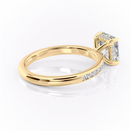 Inel de logodnă Jade din aur Galben 18kt cu moissanite tăietură asscher – Montură cu canal rafinată pentru profil înalt | Personalizează și configurează gratuit online [2]