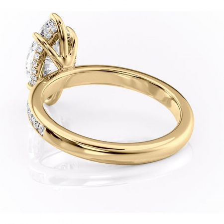 Inel de logodnă Jade din aur Galben 14kt cu moissanite tăietură marquise – Montură cu canal rafinată pentru profil înalt | Personalizează și configurează gratuit online [3]