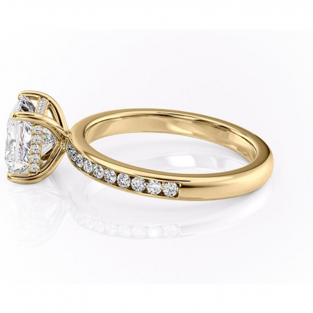 Inel de logodnă Jade din aur Galben 14kt cu moissanite tăietură princess – Montură cu canal rafinată pentru profil înalt | Personalizează și configurează gratuit online [5]