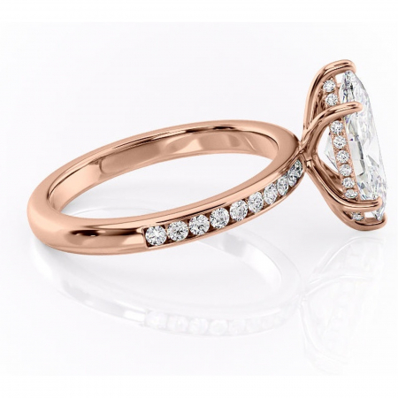 Inel de logodnă Jade din aur Rose 14kt cu moissanite tăietură marquise – Montură cu canal rafinată pentru profil înalt | Personalizează și configurează gratuit online [1]
