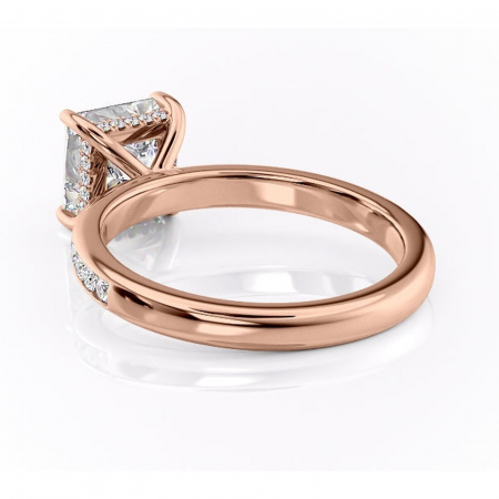 Inel de logodnă Jade din aur Rose 14kt cu moissanite tăietură princess – Montură cu canal rafinată pentru profil înalt | Personalizează și configurează gratuit online [3]
