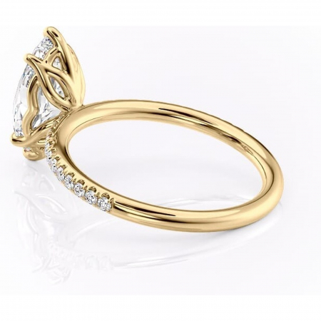 Inel de logodnă Jessamine din aur Galben 14kt cu moissanite tăietură marquise – Montură pavé rafinată pentru profil înalt | Personalizează și configurează gratuit online [4]
