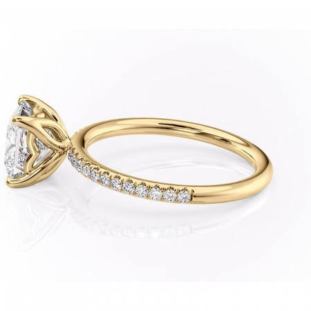 Inel de logodnă Jessamine din aur Galben 14kt cu moissanite tăietură princess – Montură pavé rafinată pentru profil înalt | Personalizează și configurează gratuit online [5]