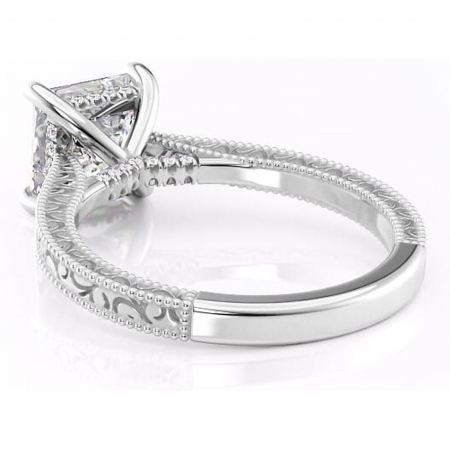 Inel de logodnă Jovie din aur Alb 14kt cu moissanite tăietură princess – Halo ascuns rafinată pentru profil înalt | Personalizează și configurează gratuit online [3]