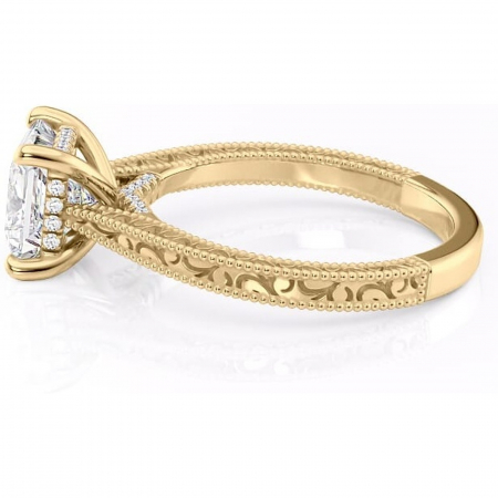 Inel de logodnă Jovie din aur Galben 14kt cu moissanite tăietură princess – Halo ascuns rafinată pentru profil înalt | Personalizează și configurează gratuit online [5]