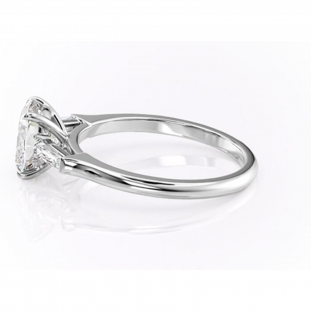 Inel de logodnă Juliette din aur Alb 14kt cu moissanite tăietură asscher – Solitar rafinată pentru profil înalt | Personalizează și configurează gratuit online [5]