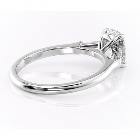 Inel de logodnă Juliette din aur Alb 14kt cu moissanite tăietură asscher – Solitar rafinată pentru profil înalt | Personalizează și configurează gratuit online [2]