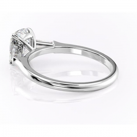 Inel de logodnă Juliette din aur Alb 14kt cu moissanite tăietură asscher – Solitar rafinată pentru profil înalt | Personalizează și configurează gratuit online [4]