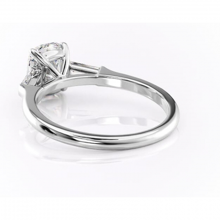 Inel de logodnă Juliette din aur Alb 14kt cu moissanite tăietură asscher – Solitar rafinată pentru profil înalt | Personalizează și configurează gratuit online [3]