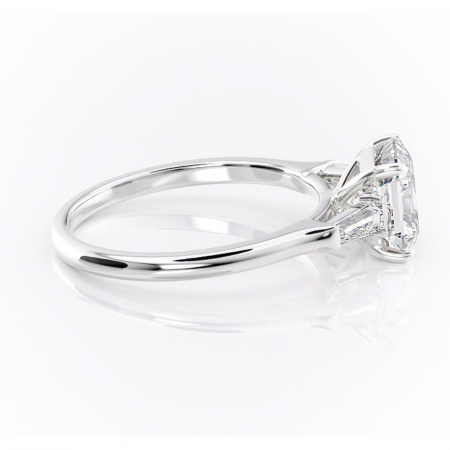 Inel de logodnă Juliette din aur Alb 14kt cu moissanite tăietură asscher – Solitar rafinată pentru profil înalt | Personalizează și configurează gratuit online [1]