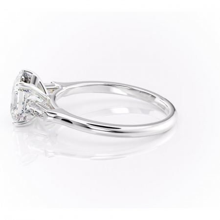 Inel de logodnă Juliette din aur Alb 14kt cu moissanite tăietură asscher – Solitar rafinată pentru profil înalt | Personalizează și configurează gratuit online [5]