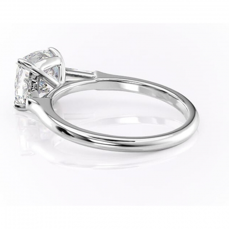 Inel de logodnă Juliette din aur Alb 14kt cu moissanite tăietură pernă – Solitar rafinată pentru profil înalt | Personalizează și configurează gratuit online [4]