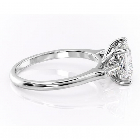 Inel de logodnă Juliette din aur Alb 18kt cu moissanite tăietură princess – Solitar rafinată pentru profil înalt | Personalizează și configurează gratuit online [1]