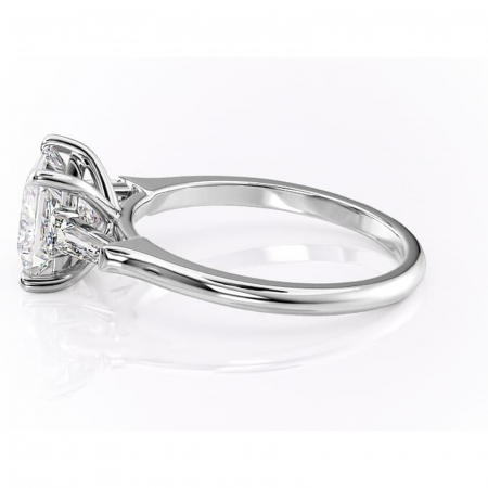 Inel de logodnă Juliette din aur Alb 18kt cu moissanite tăietură princess – Solitar rafinată pentru profil înalt | Personalizează și configurează gratuit online [5]