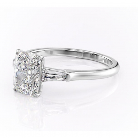 Inel de logodnă Juliette din aur Alb 14kt cu moissanite tăietură radiantă – Solitar rafinată pentru profil înalt | Personalizează și configurează gratuit online [6]